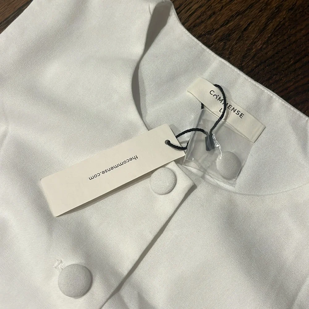 NWT Commense White Button Detail Sleeveless Vest L - Picture 7 of 9